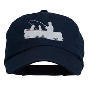 Fishing in Boat Embroidered Pet Spun Cap