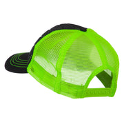 Fashion Quilted Trucker Two Tone Neon Mesh Cap