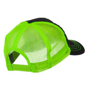 Fashion Quilted Trucker Two Tone Neon Mesh Cap