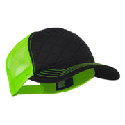 Fashion Quilted Trucker Two Tone Neon Mesh Cap