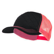 Fashion Quilted Trucker Two Tone Neon Mesh Cap