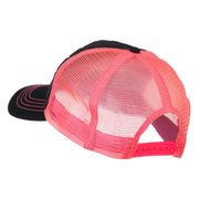 Fashion Quilted Trucker Two Tone Neon Mesh Cap