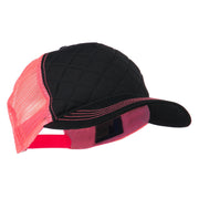 Fashion Quilted Trucker Two Tone Neon Mesh Cap