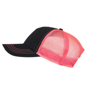 Fashion Quilted Trucker Two Tone Neon Mesh Cap