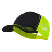 Fashion Quilted Trucker Two Tone Neon Mesh Cap