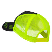 Fashion Quilted Trucker Two Tone Neon Mesh Cap