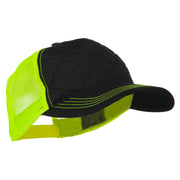 Fashion Quilted Trucker Two Tone Neon Mesh Cap