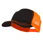 Fashion Quilted Trucker Two Tone Neon Mesh Cap