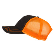 Fashion Quilted Trucker Two Tone Neon Mesh Cap