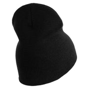 US Submarine Retired Symbol Embroidered Heavyweight Classic Knit Short Beanie - Black OSFM