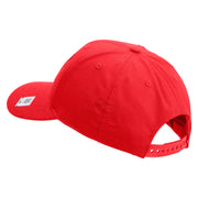 US Marine Semper Fidelis Design Embroidered 6 Panel Structured Cotton Twill Cap Made in USA - Red OSFM