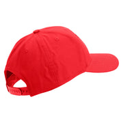 US Marine Semper Fidelis Design Embroidered 6 Panel Structured Cotton Twill Cap Made in USA - Red OSFM