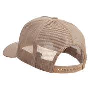 Viking helmet Logo Embroidered Twill 5 panel Mesh Back Cap - Khaki OSFM