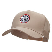 Dad Of The Year Solid Cotton Twill 5 panel Mesh Back Cap