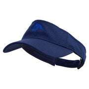 Perch Fish Embroidered Athletic Jersey Mesh Sports Visor - Navy OSFM