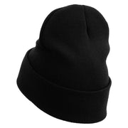 Licensed Star US Army Embroidered 12 Inch Long Knitted Beanie - Black OSFM