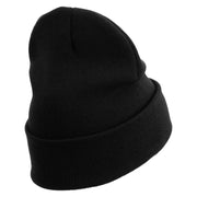 Licensed Star US Army Embroidered 12 Inch Long Knitted Beanie - Black OSFM