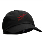 Flaming Baseball Outline Embroidered Unstructured Cotton Twill Cap