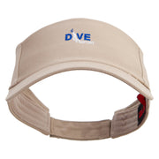 Navy Scuba Diving Logo Embroidered Cotton Twill Sun Visor - Khaki OSFM