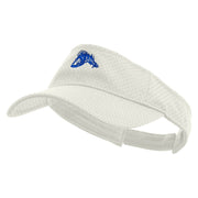 Perch Fish Embroidered Athletic Jersey Mesh Sports Visor - White OSFM