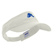 Perch Fish Embroidered Athletic Jersey Mesh Sports Visor - White OSFM