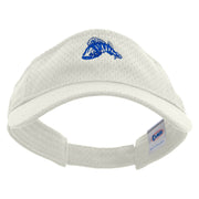 Perch Fish Embroidered Athletic Jersey Mesh Sports Visor - White OSFM