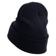 Licensed Star US Army Embroidered 12 Inch Long Knitted Beanie - Navy OSFM