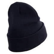 Licensed Star US Army Embroidered 12 Inch Long Knitted Beanie - Navy OSFM