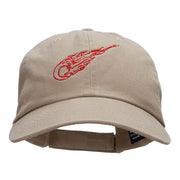 Flaming Baseball Outline Embroidered Unstructured Cotton Twill Cap