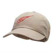 Flaming Baseball Outline Embroidered Unstructured Cotton Twill Cap