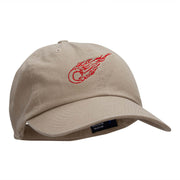 Flaming Baseball Outline Embroidered Unstructured Cotton Twill Cap