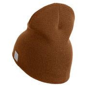 US Submarine Retired Symbol Embroidered Heavyweight Classic Knit Short Beanie - Caramel OSFM