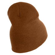 US Submarine Retired Symbol Embroidered Heavyweight Classic Knit Short Beanie - Caramel OSFM