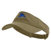 Perch Fish Embroidered Athletic Jersey Mesh Sports Visor - Khaki OSFM