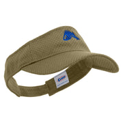 Perch Fish Embroidered Athletic Jersey Mesh Sports Visor - Khaki OSFM