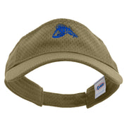 Perch Fish Embroidered Athletic Jersey Mesh Sports Visor - Khaki OSFM