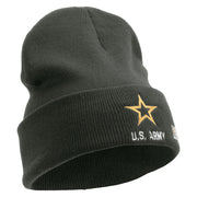 Star US Army Embroidered 12 Inch Long Knitted Beanie