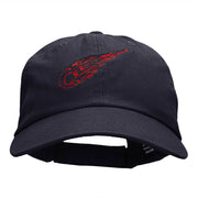 Flaming Baseball Outline Embroidered Unstructured Cotton Twill Cap