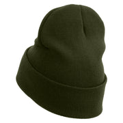 Licensed Star US Army Embroidered 12 Inch Long Knitted Beanie - Olive OSFM