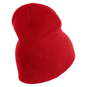 US Submarine Retired Symbol Embroidered Heavyweight Classic Knit Short Beanie - Red OSFM