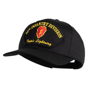 25th Infantry Division Tropic Lightning Patched Solid Cotton Twill Pro Style Cap - Black OSFM
