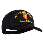 25th Infantry Division Tropic Lightning Patched Solid Cotton Twill Pro Style Cap - Black OSFM