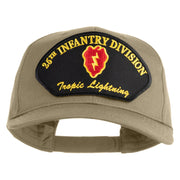25th Infantry Division Tropic Lightning Patched Solid Cotton Twill Pro Style Cap - Khaki OSFM