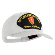 25th Infantry Division Tropic Lightning Patched Solid Cotton Twill Pro Style Cap - White OSFM