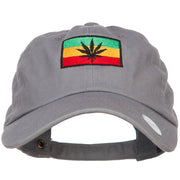 Rasta Leaf Flag Embroidered Unstructured Cap