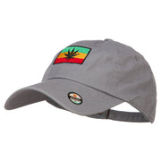 Rasta Leaf Flag Embroidered Unstructured Cap