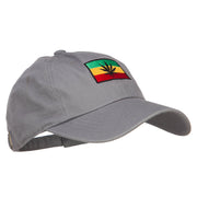 Rasta Leaf Flag Embroidered Unstructured Cap