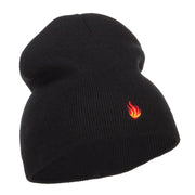 Mini Fire Embroidered Short Beanie