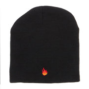 Mini Fire Embroidered Short Beanie