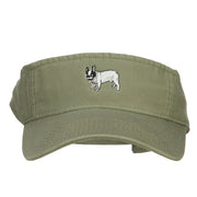 French Bulldog Embroidered Pro Style Cotton Washed Visor